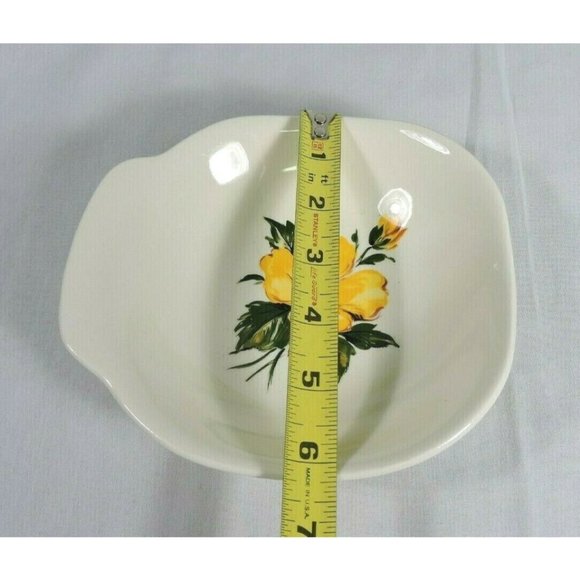Vintage Yellow Hibiscus Lugged Soup Cereal Bowl By Harmony House China - Picture 5 of 6